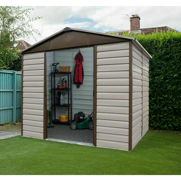 YardMaster Apex 8 ft. W x 6 ft. D Metal Garden Shed | Wayfair.co.uk